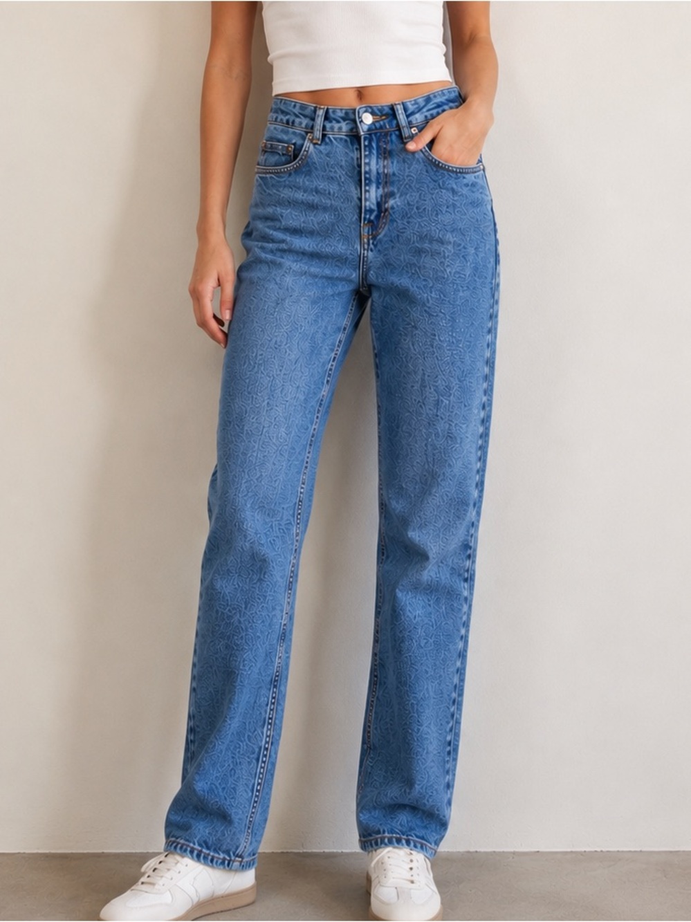 Vero Moda High Rise Straight Leg Jeans Blue Stretch Denim Size 25